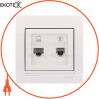 Розетка компьютер+телефон 702-0202-143 Цвет Белый/Белый RJ45 CAT5 +RJ11 разъем