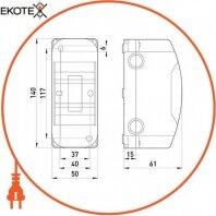 Enext 6670-103 корпус пластиковый, навесной (nt) 3-модульный, однорядный, без дверцы, ip 30