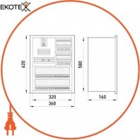 Enext s0100030 корпус e.mbox.stand.w.f3.36.z металлический, под 3-ф. счетчик, 36 мод., встраиваемый, с замком