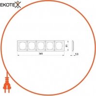Рамка e.lux.10104L.5.fr.nickel 5-місцева , "нікель", Enext, ins0040063