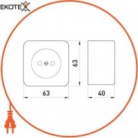 Розетка одинарна e.touch.1221.w без з/к, для зовнішнього монтажу, біла, Enext, p043008