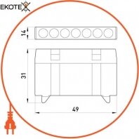 Enext p0650007 шина нулевая e.bsi.pro.1.7 на din-рейку в изолированном корпусе