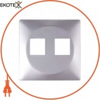 Панель e.lux.16121L.pn.aluminium к розетке двойной под Jack RJ12 или RJ45, алюминий