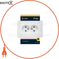 Розетка другий без заземлення Emily 9215 білий ELCOR
