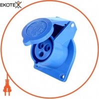 Силова розетка вбудована 3Р+N+Z, 400В, 16А, IP44, Enext, 53
