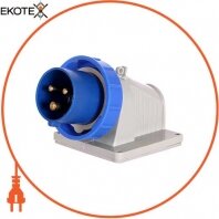 Силова вилка стаціонарна 2Р+Z, 250В,IP67