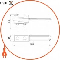 Enext p021008 анкерный изолированный зажим e.i.clamp.4.25.70. zr, усиленный, 25-70 кв. мм