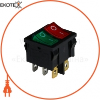 Клавишный переключатель ENERGIO KCD1-6-2101N Gr+Rd/Bk ON-OFF 2 клавиши с подсветкой