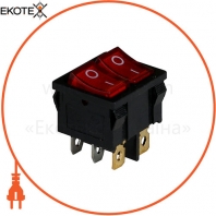 Клавишный переключатель ENERGIO KCD1-6-2101N Rd/Bk ON-OFF 2 клавиши с подсветкой