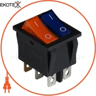 Клавішний перемикач ENERGIO KCD2-2101N Bl + Yl / Bk ON-OFF 2 клавіші з підсвічуванням