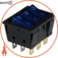 Клавішний перемикач ENERGIO KCD2-3101N Bl / Bk ON-OFF 3 клавіші з підсвічуванням