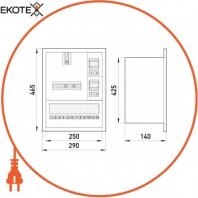 Enext s0100008 корпус e.mbox.stand.w.f1.16.z металлический, под 1-ф. счетчик, 16 мод., встраиваемый, с замком