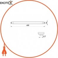 Лампа люмінесцентна e.fl.t8.g13.18.blue G13 T8 18Вт блакитна, Enext, l006022