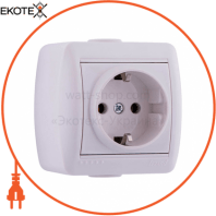 Розетка з/з кераміка 710-0200-122 Колір Білий/Білий 250V 16A~ 