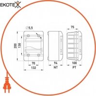 Enext 6666-105 корпус пластиковый встраиваемый (pt) 5-модульный, однорядный, ip 40