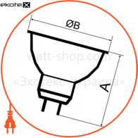 Лампа світлодіодна MR-16 PA-21 5W GU5,3 3000K алюмопласт. корп. 18-0002, ELM, 18-0002