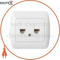Розетка e.install.stand.819С2 компьютерная двойная с рамкой