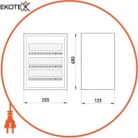 Шафа розподільний e.mbox.RN-36 мет. навісний, 36 мод., 480х255х125 мм, Enext, RN-36