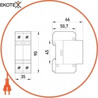 Enext i0340010 устройство для защиты от импульсных перенапряжений.industrial.surge.spd.s.1.1, класс d, 1р + 1р