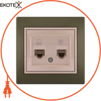 Розетка комп'ютер+телефон 701-3130-143 Колір Прохідна RJ45 CAT5 +RJ11 роз'єм