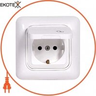 Розетка з з/к з кришкою, 220В S, 16A 2P+Z
