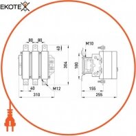 Контактор e.industrial.ukc.630.220, 630А, 220В, no, Enext, i.0090015
