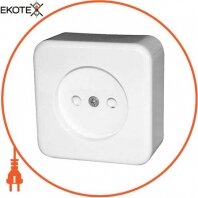 Розетка одинарна e.touch.1221.w без з/к, для зовнішнього монтажу, біла, Enext, p043008