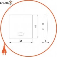 Кнопка e.lux.11651L.pn.l.nickel одинарна "нікель" з підсвічуванням, Enext, ins0040007