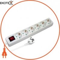 Подовжувач e.es.6.3.z.s.b 6 гнізд, 3м з з/к вимикачем, baby protect