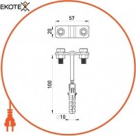Enext z0020133 держатель прута на стене dr 8-10 (l=100)