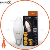 LED лампа C37 5 Вт Е27 Свічка 4200К ELCOR