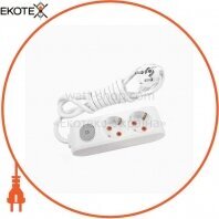 Подовжувач 2 гн. 3 метри з/заз з кнопкою (Multi-Let) VIKO (90118203)