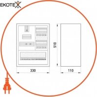 Enext s0100052 корпус e.mbox.stand.n.f3.24.z.е металлический, под 3-ф. электронный счетчик, 24 мод., навесной, с замком.