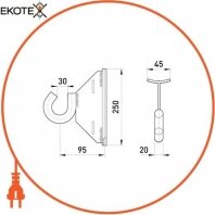 Бандажный гак e.bracer.hook.pro.20.19, 20х19мм, Enext, p037002