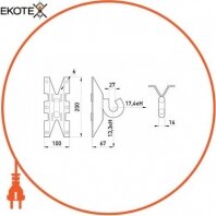 Гак універсальний e.uni.hook.pro.16.18, 16х18мм, Enext, p039001