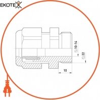 кабельний затискач PG-16 для коробок TAREL, Enext, 1111-016