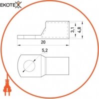 Enext s19014 медный луженый кабельный наконечник e.end.stand.c.4