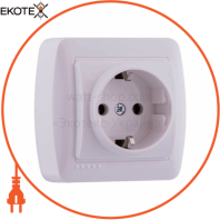 Розетка с/з керамика 711-0200-122 Цвет Белый/Белый 16A 250V~