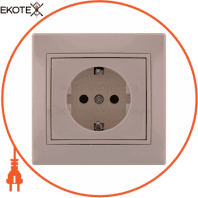 Розетка з/з кераміка 701-0303-122 Колір Крем / Крем 250V 16A~