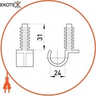 Хомут-кліпса e.pipe.uni.clip.stand.25 для труби д. 25 універсальний з дюбелем, Enext, s13035003