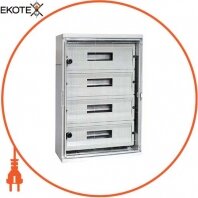 Корпус ударостійкий з АБС-пластику e.plbox.400.600.200.60m.tr, 400х600х200мм, IP65 з прозорими дверима і панеллю під 60 модулів, Enext, CP5115