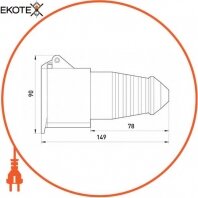 Силова розетка переносна e.socket.pro.3.16, 3п., 220В, 16А (213), Enext, p012016