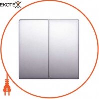 Enext ins0040096 клавиша e.lux.11021l.pn.aluminium двойная алюминий