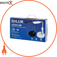 Светильник светодиодный настольный DELUX_TF-510_8 Вт LED 3000K-4000K-6000K черный, Delux, 90018128