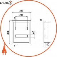 Enext s0100203 корпус металлический e.mbox.pro.n.24z ip31 навесной на 24 модуля с замком