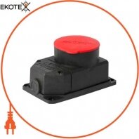Силовая розетка стационарная с защитной крышкой каучуковая e.socket.rubber.072.32, 4п., 32А