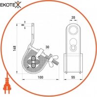 Enext p029002 подвесной зажим e.h.clamp.pro.50.95, 50-95 кв.мм, с затяжным болтом