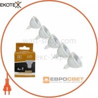 Набор из 5шт Лампа светодиодная ЕВРОСВЕТ 4Вт 4200К G-4-4200-GU5.3