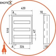 Enext s0100219 корпус металлический e.mbox.pro.n.54z ip54 навесной на 54 модуля с замком