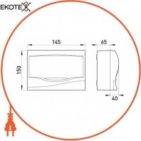 Enext s0290006 корпус пластиковый 4-модульный e.plbox.stand.n.04m, навесной